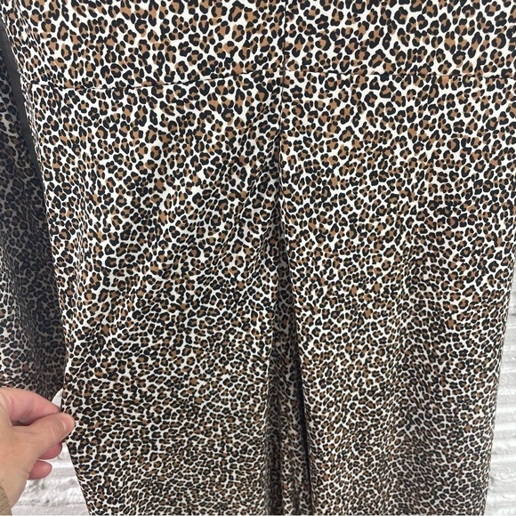 Banana Republic Long Sleeve Midi Dress Leopard Print Stretch Knit Front Slit S - Picture 12 of 16